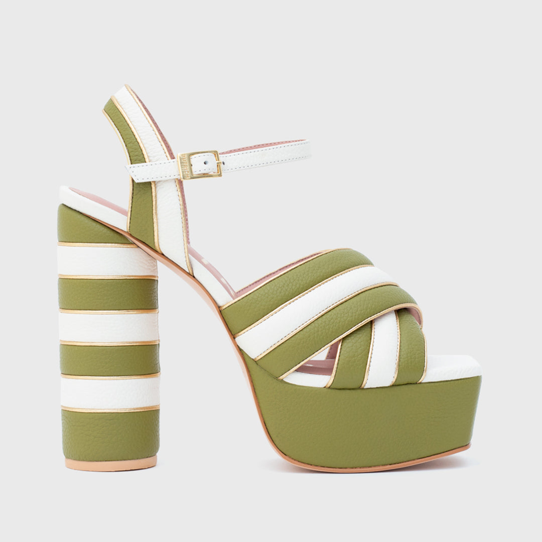 LUDOVICA PLATFORM BONE GREEN