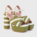 Load image into Gallery viewer, LUDOVICA PLATFORM BONE GREEN
