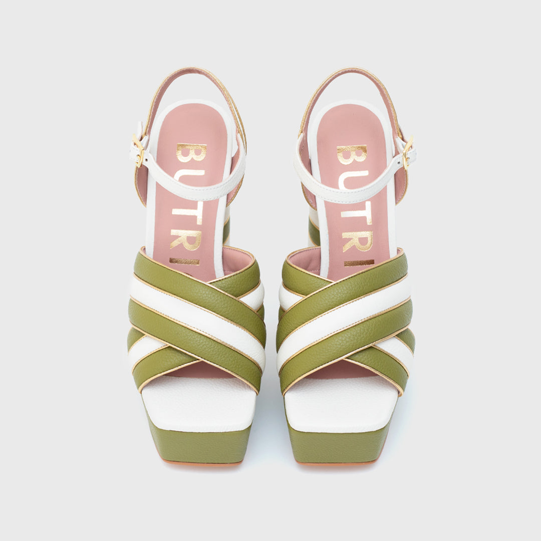 LUDOVICA PLATFORM BONE GREEN