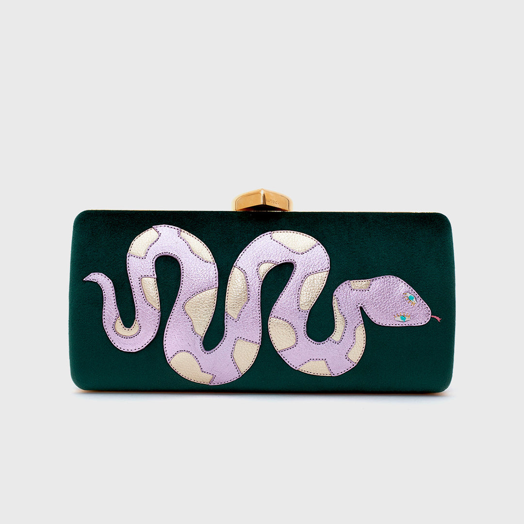 ANACONDA CLUTCH GREEN