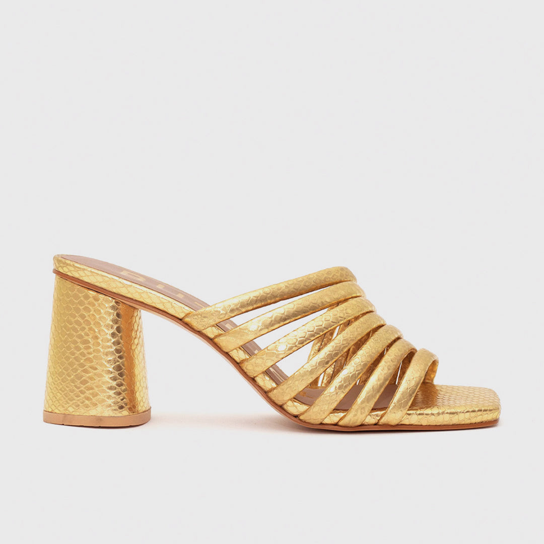 IRINA STRIPES PUMP GOLD