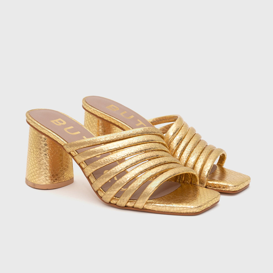 IRINA STRIPES PUMP GOLD