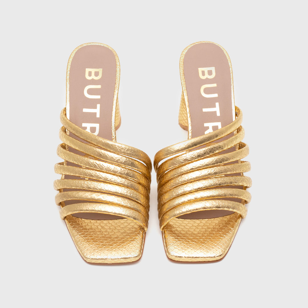 IRINA STRIPES PUMP GOLD