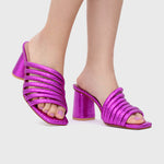 Cargue la imagen en el visor de la galería, IRINA STRIPES PUMP FUCHSIA
